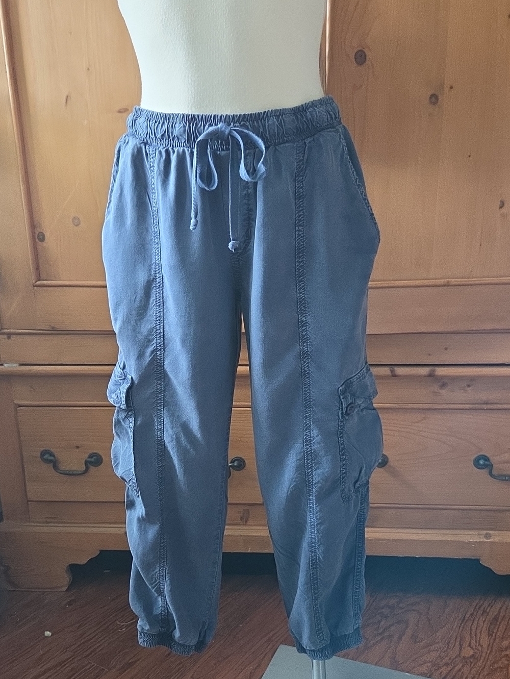 Bella Dahl Tencel Cargo Joggers Blue Size Small